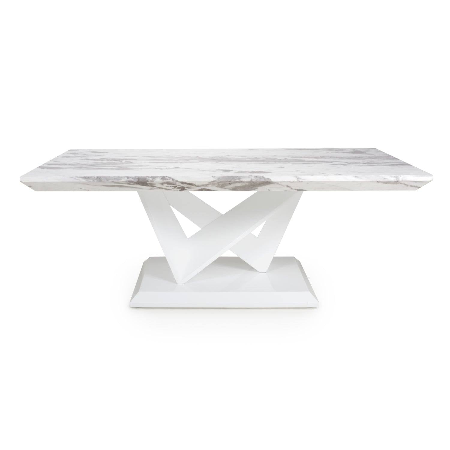 Saturn Marble Effect Top High Gloss Grey/White Coffee Table - UK Online Furniture