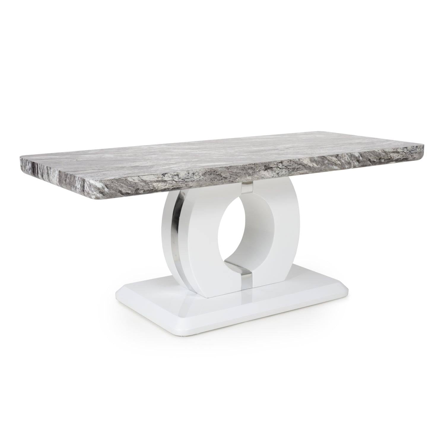 Neptune Marble Effect Top High Gloss Grey/White Coffee Table - UK Online Furniture