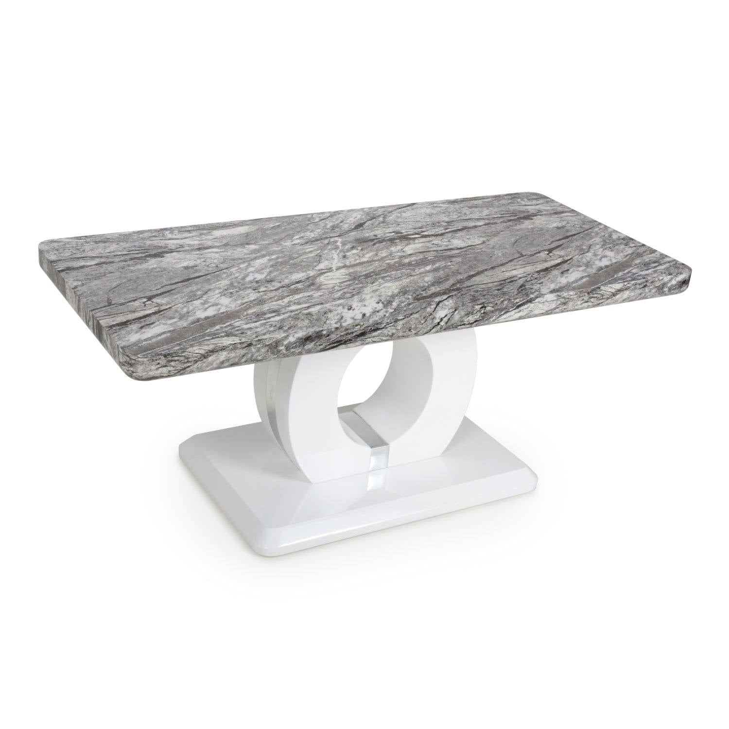 Neptune Marble Effect Top High Gloss Grey/White Coffee Table - UK Online Furniture