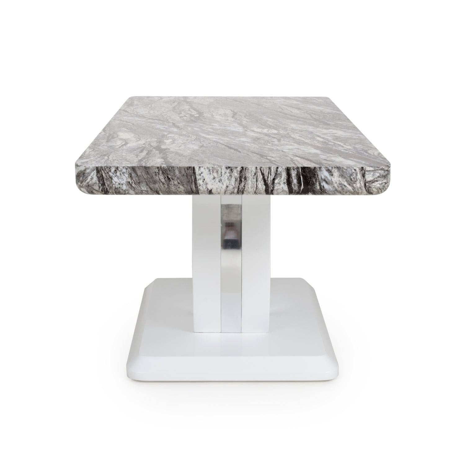 Neptune Marble Effect Top High Gloss Grey/White Coffee Table - UK Online Furniture